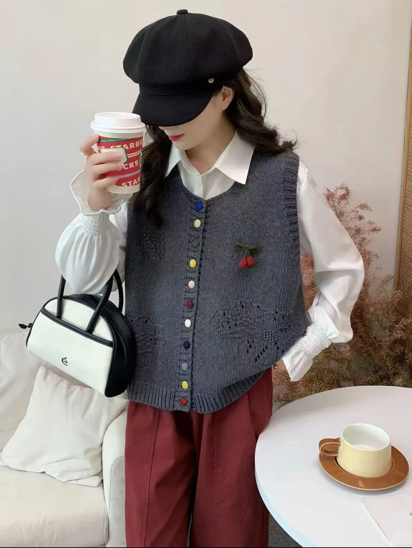 初秋家秋冬季新款复古百搭棉麻套头开衫马甲合集101-150