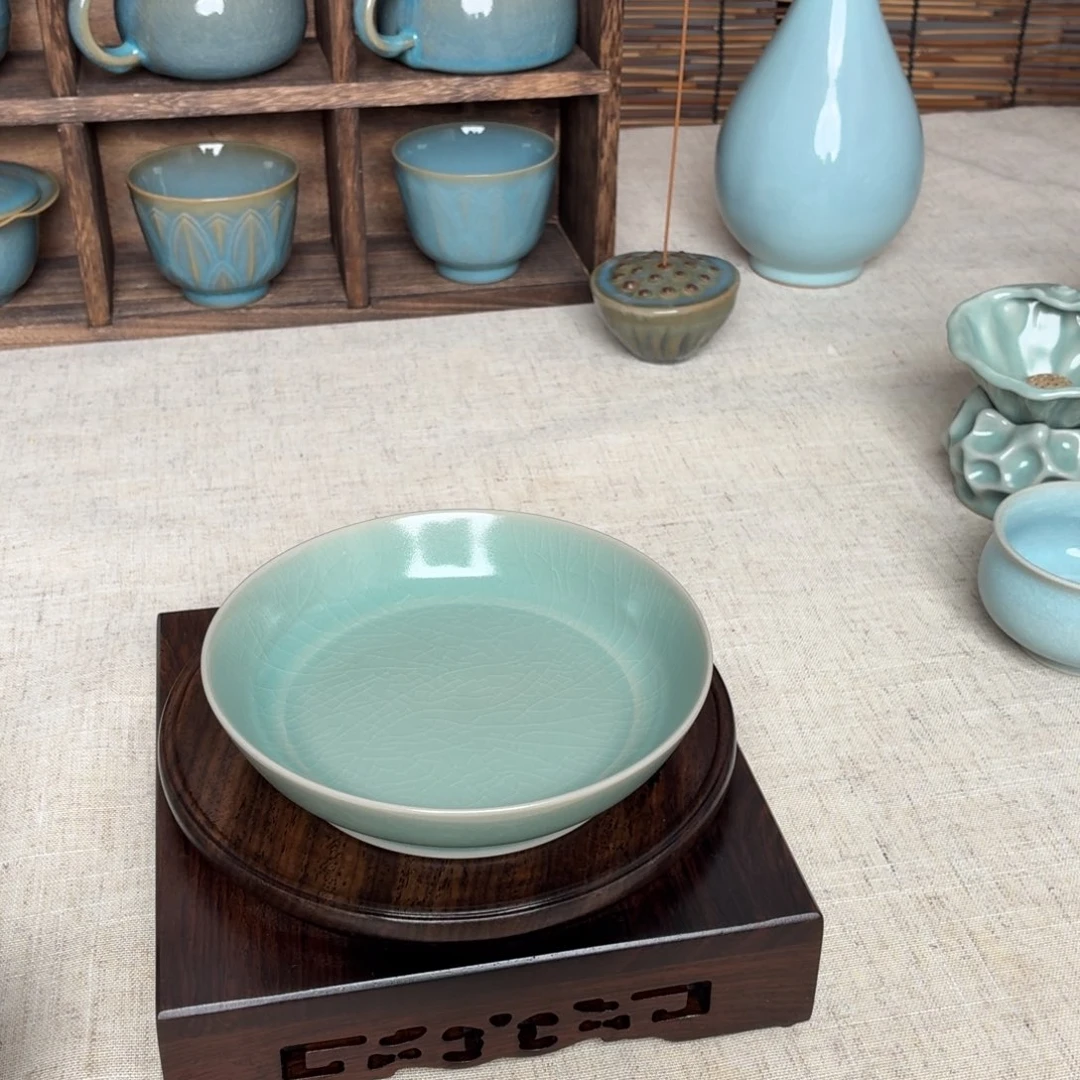 陶摆件仿古釉圆洗