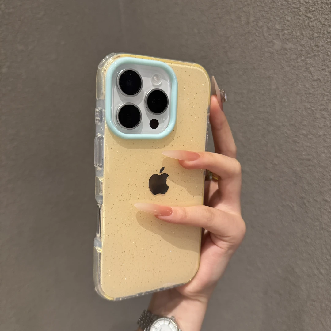 新款满屏闪粉适用苹果16promax手机壳小众iPhone15简约14个性13女