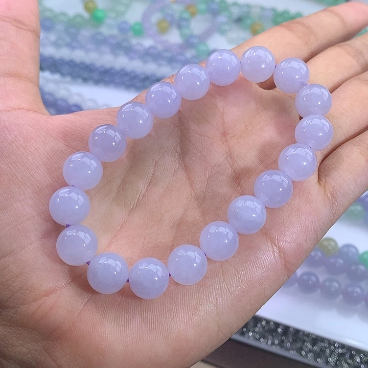 未镶嵌手链翡翠翡翠浅紫罗兰手串