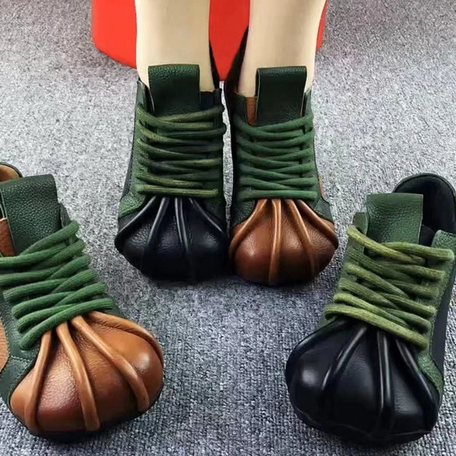 复古圆头真皮女鞋2025新款软皮软底系带鞋子女单鞋百搭乐福小皮鞋