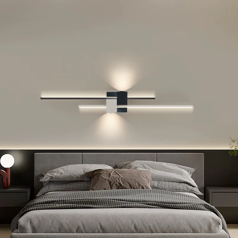 极简长条壁灯卧室床头灯简约创意客厅沙发格栅背景墙壁灯装饰灯具