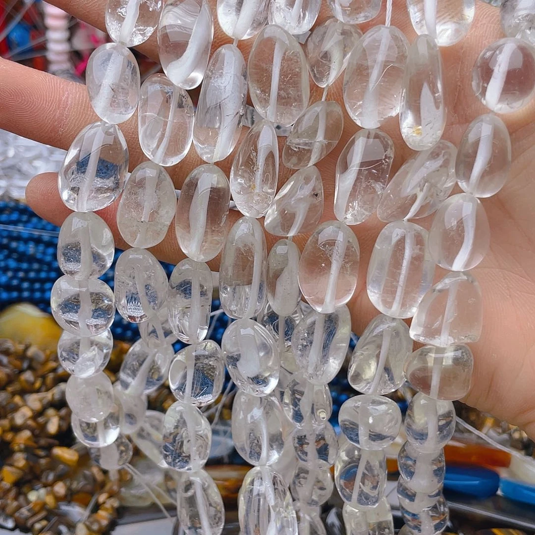 玛瑙/玉髓珠宝半成品未镶嵌白水晶大随行1条高透