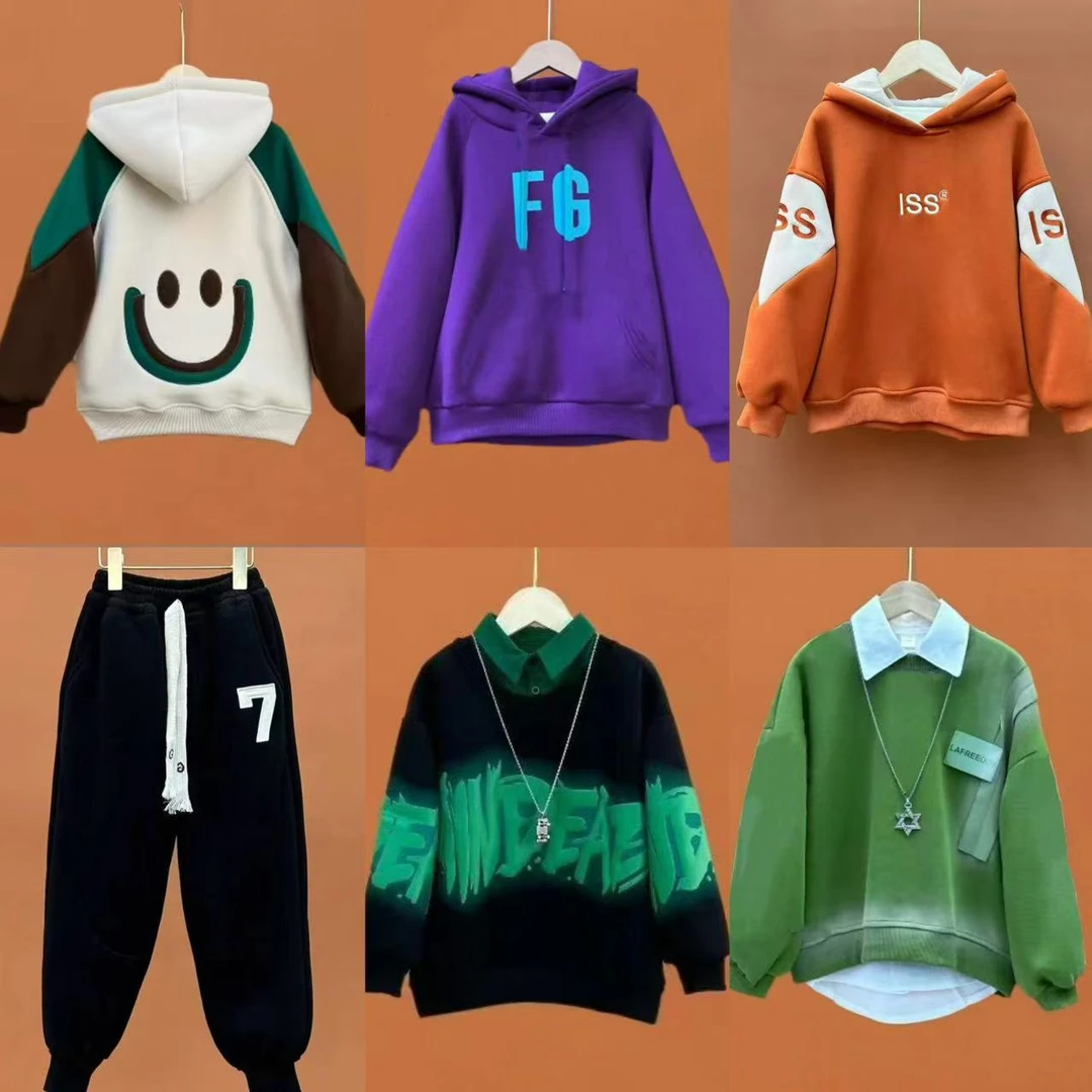 888JH【6件春装组合】男女童春款韩版卫衣亲子装套装【不含衬衫】