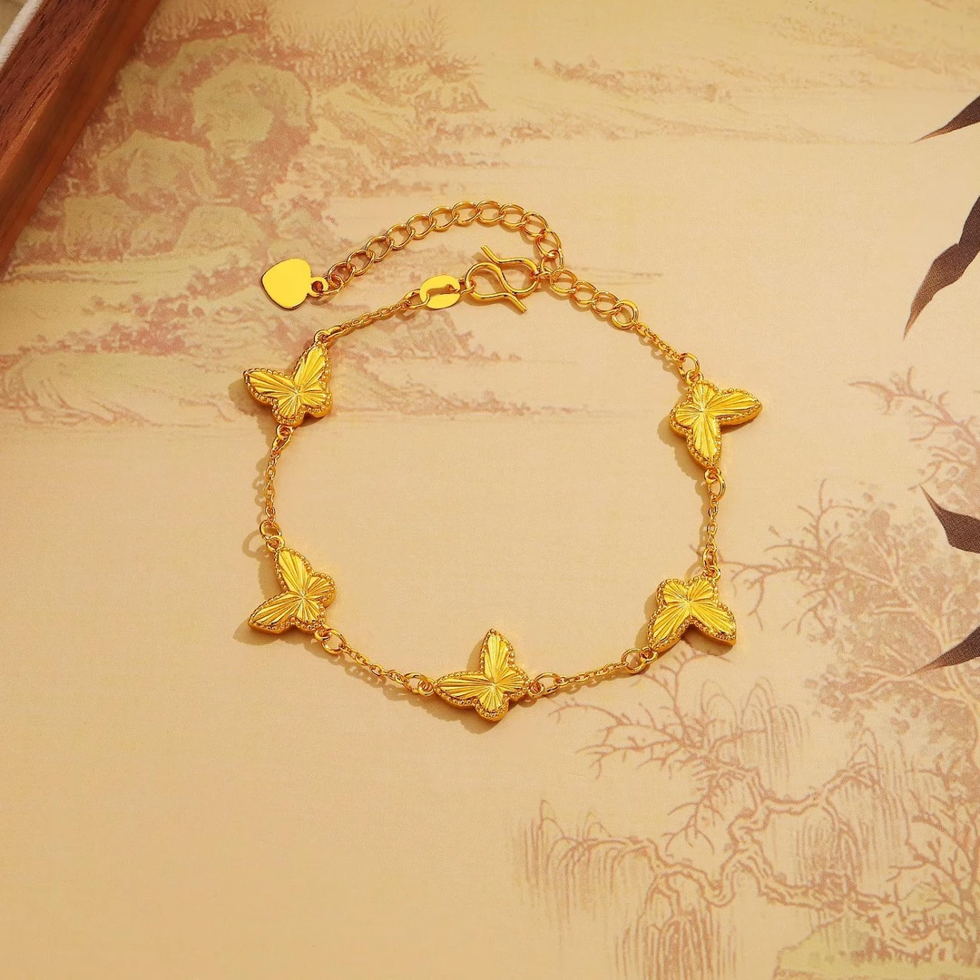 铜合金手链 铜合金手链 蝴蝶手链小众百搭时尚气质精美轻奢女士