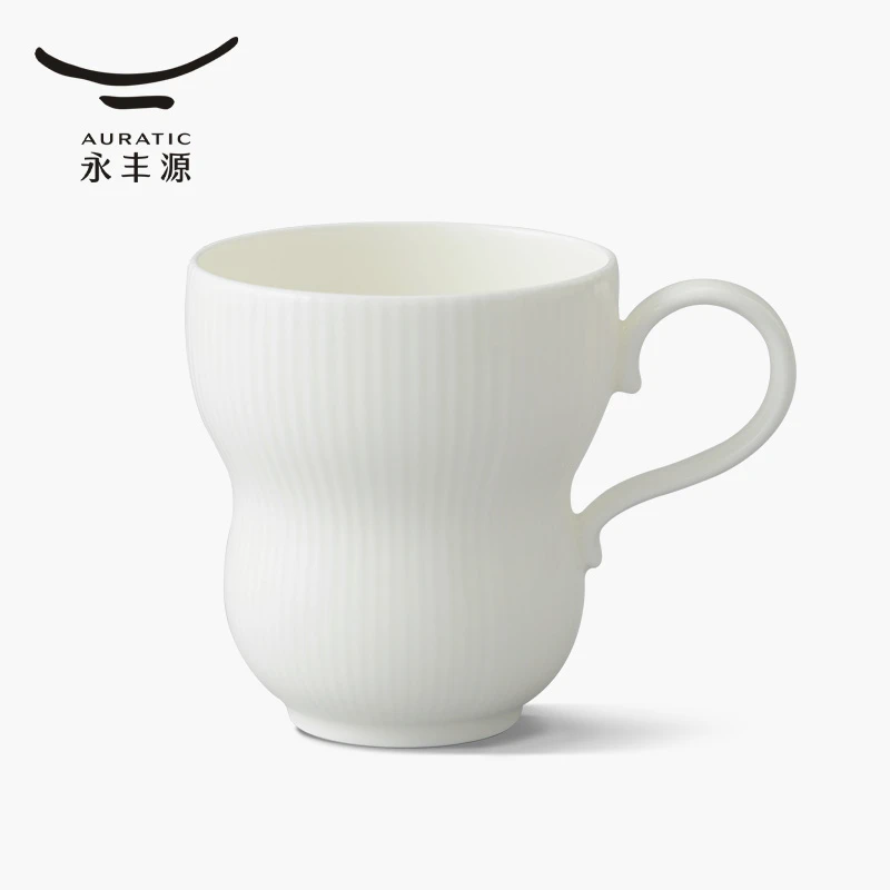 【新品】白月光陶瓷浮雕马克杯茶杯情侣杯轻奢礼品水杯
