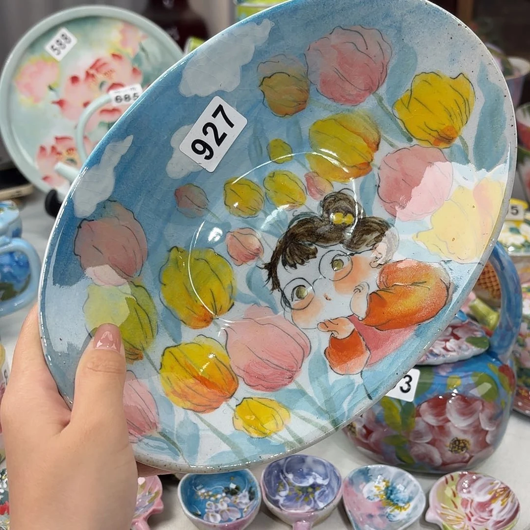 景德镇手绘高温釉下彩陶瓷茶具