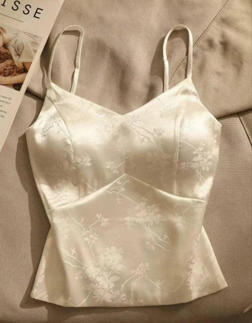 新中式通勤休闲风性感风背心吊带夏季女士打底短款修身