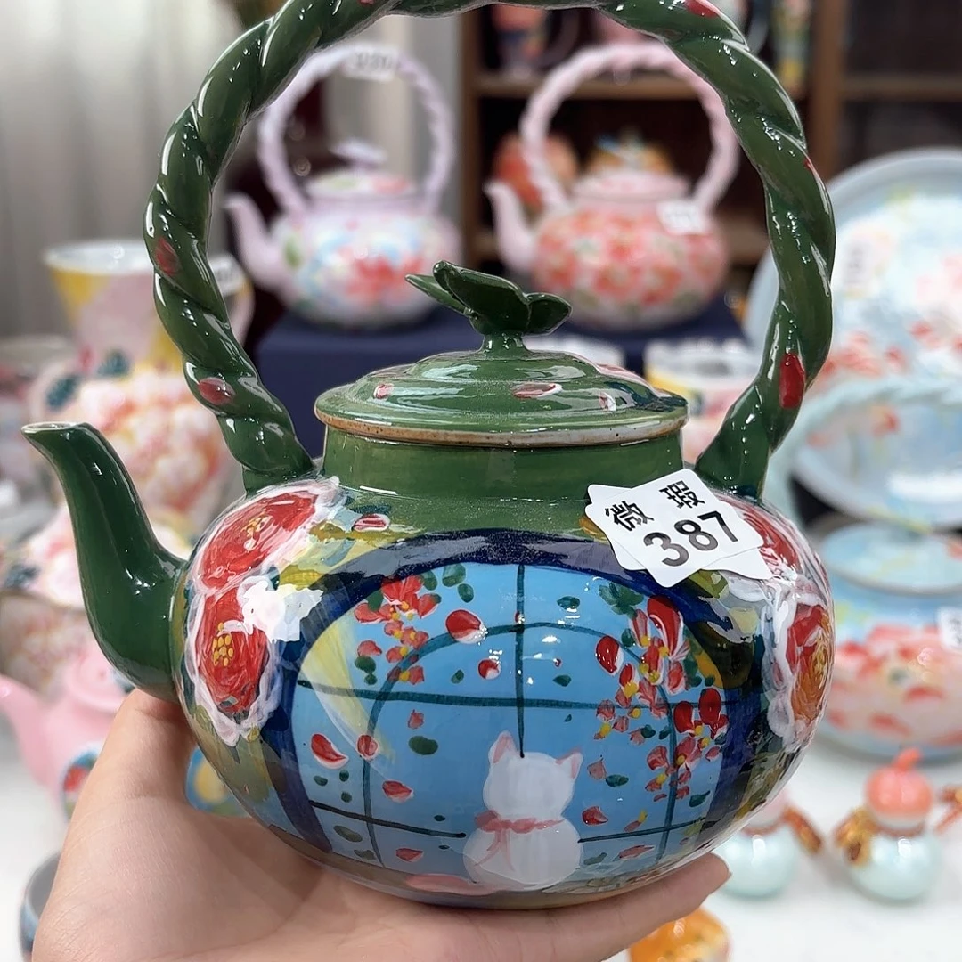 景德镇手绘高温釉下彩陶瓷茶具