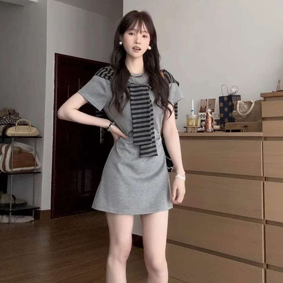 法式黑色连衣裙子女夏季2025新款独特漂亮掐腰裙韩系收腰绝美短裙