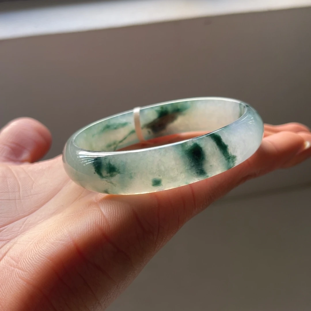 翡翠未镶嵌手镯56.8圈贵妃镯三天鉴赏期