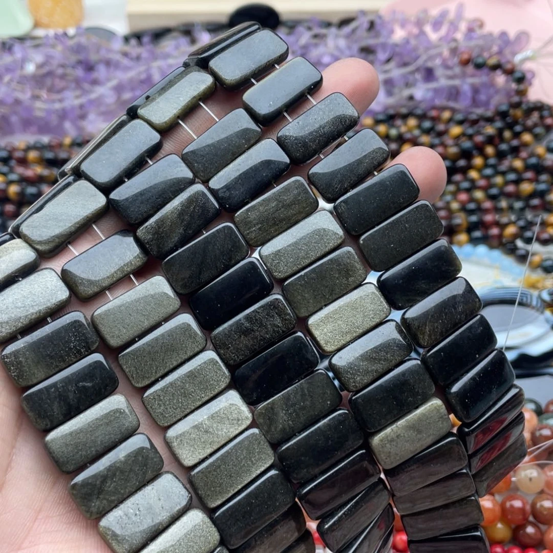 玛瑙/玉髓珠宝半成品未镶嵌一条装金耀石手牌卡20mm