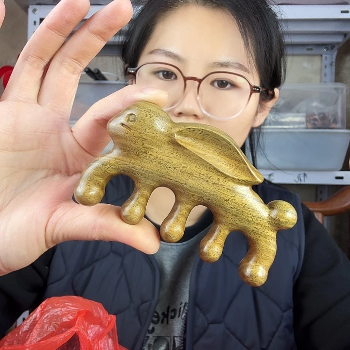 非洲紫檀（红花梨）绿檀按摩梳兔子
