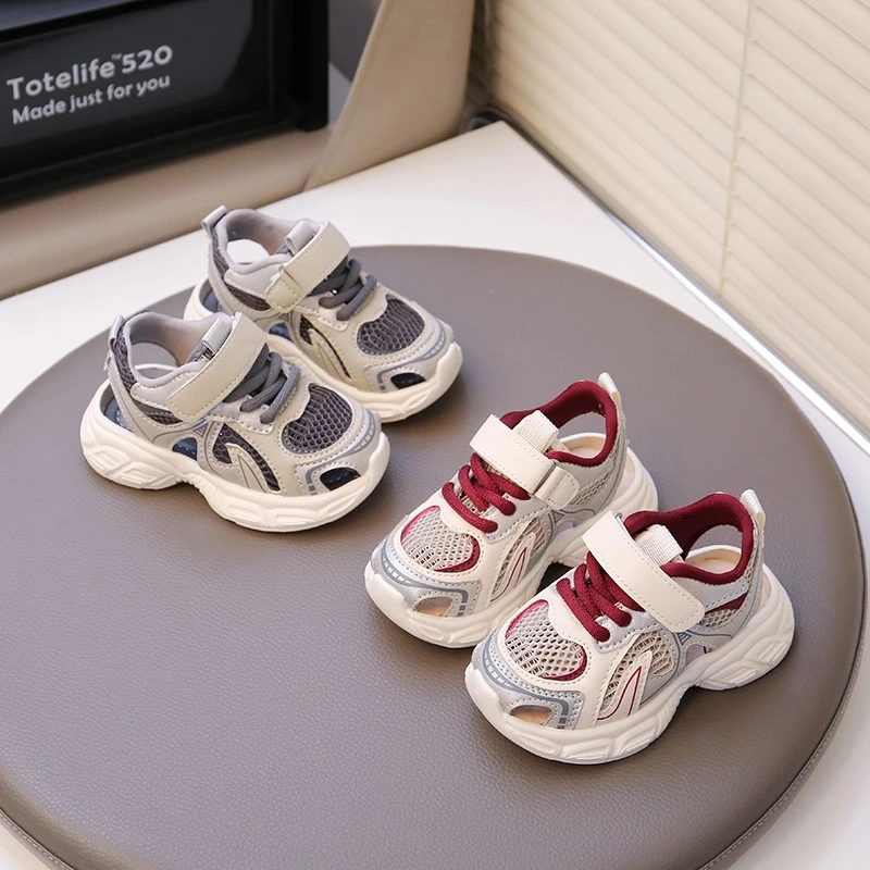 小黄鸭夏季凉鞋小童男童女童包头宝宝鞋网鞋防滑运动1-3岁5岁凉鞋