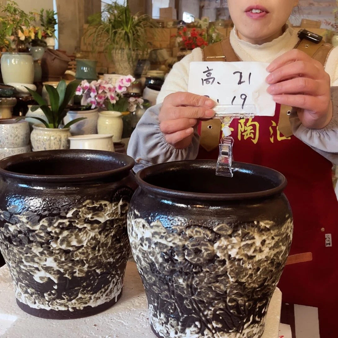 紫砂花盆高度21口径19