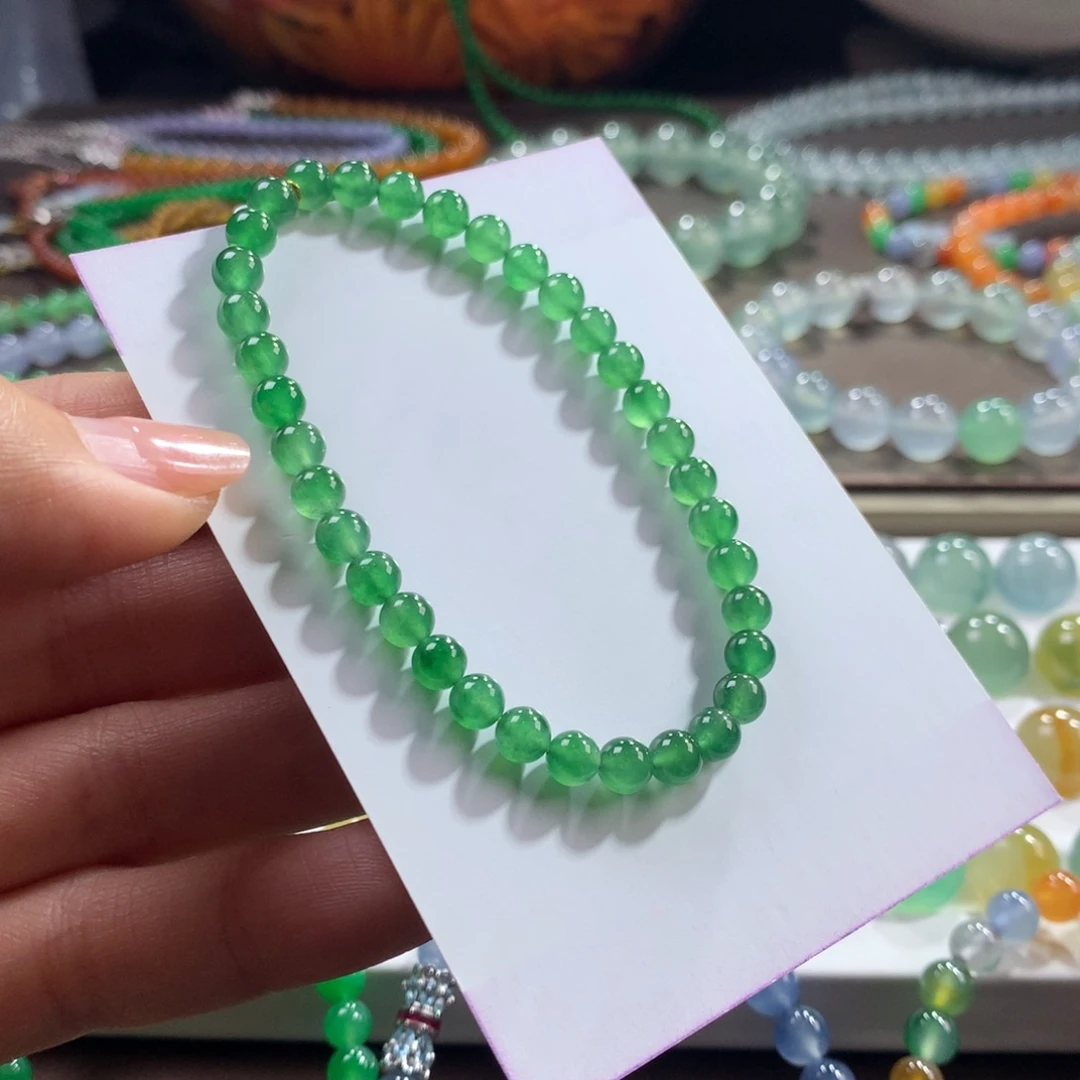 翡翠未镶嵌项圈！性价比！满色冰翠绿卡5