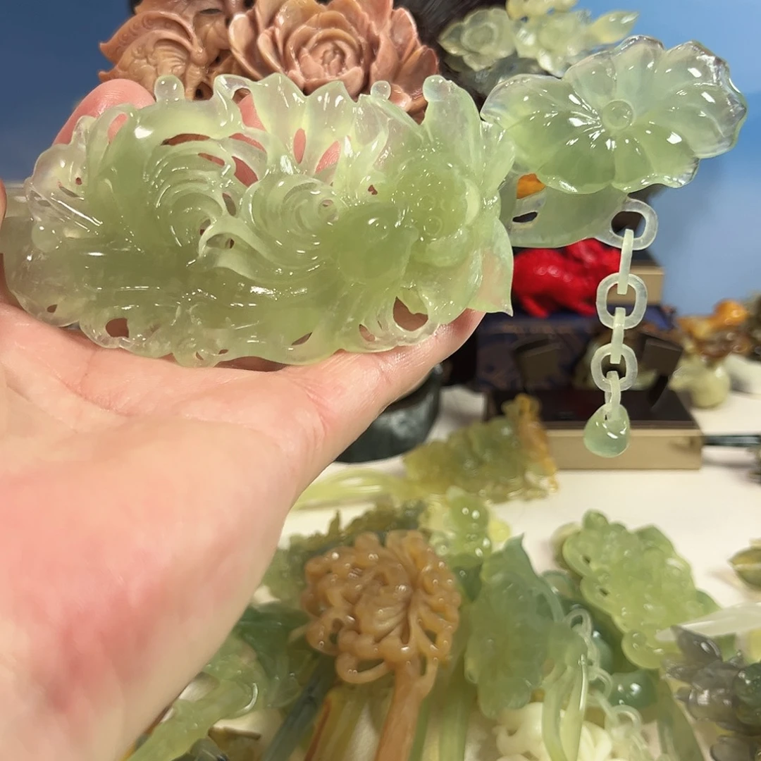 蛇纹石玉合金发饰