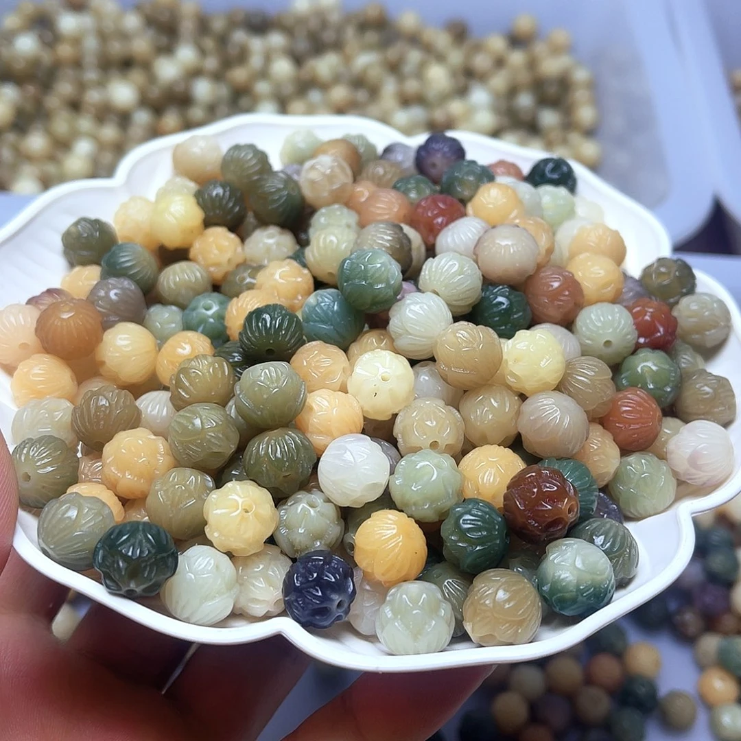 吊坠白玉菩提白玉菩提12雕刻玉莲花10颗卡灯牌宠10颗