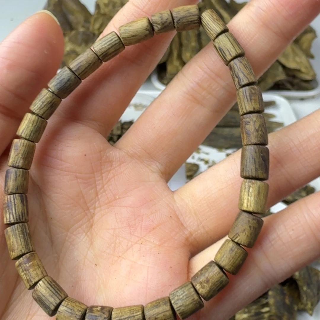 沉香沉香碎屑沉香碎屑05单圈筒珠