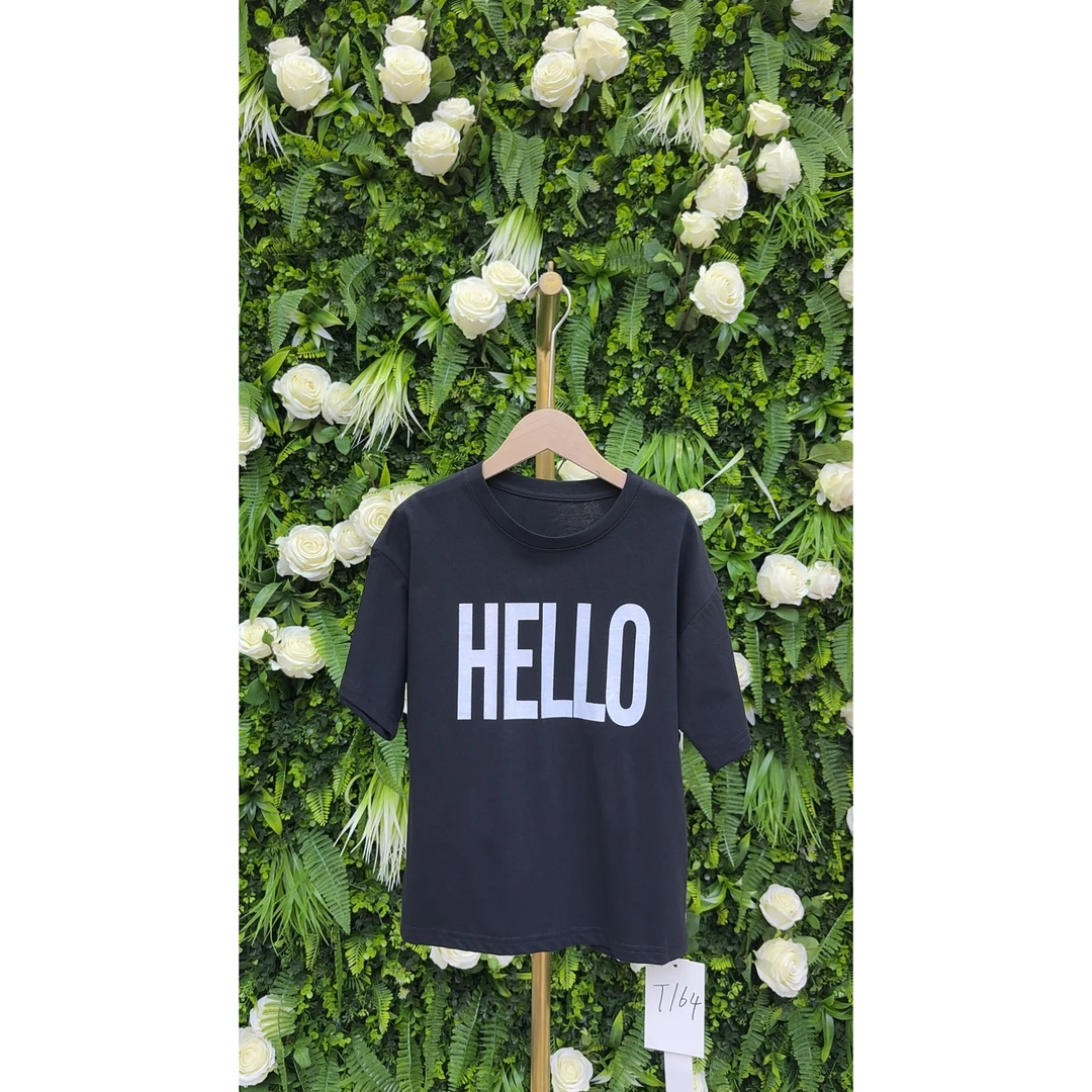 品牌高端透气纯棉字母印花T恤【大童-青少年】短袖【130-170】——T164