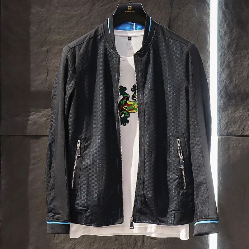 男装尾货  春秋薄款棒球领修身夹克长袖外套4555