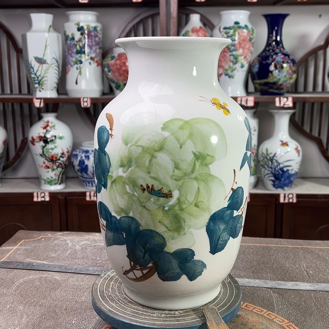 陶摆件景德镇陶瓷大冬绿牡