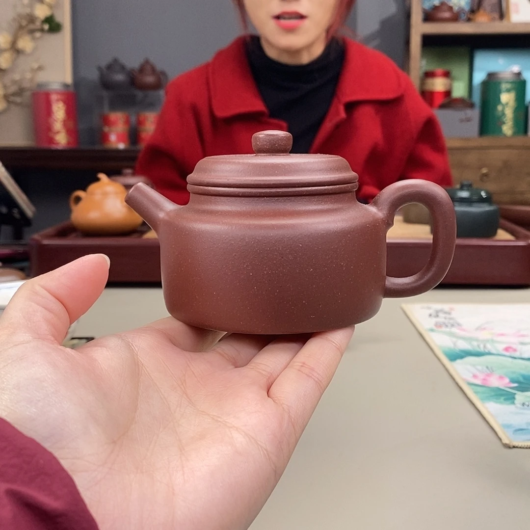 紫砂茶壶四号井紫泥德钟半手190cc