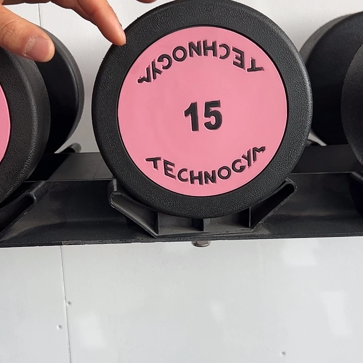 全新纯钢泰诺15公斤哑铃一对粉色