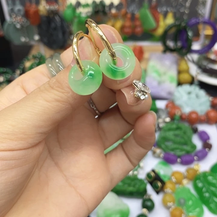 翡翠未镶嵌耳饰耳坠62