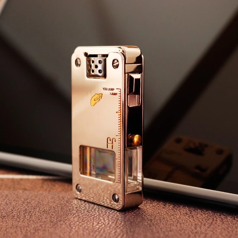 CHIEF首领高端煤油打火机透明油仓自动点火二代龙舌打火机送男友