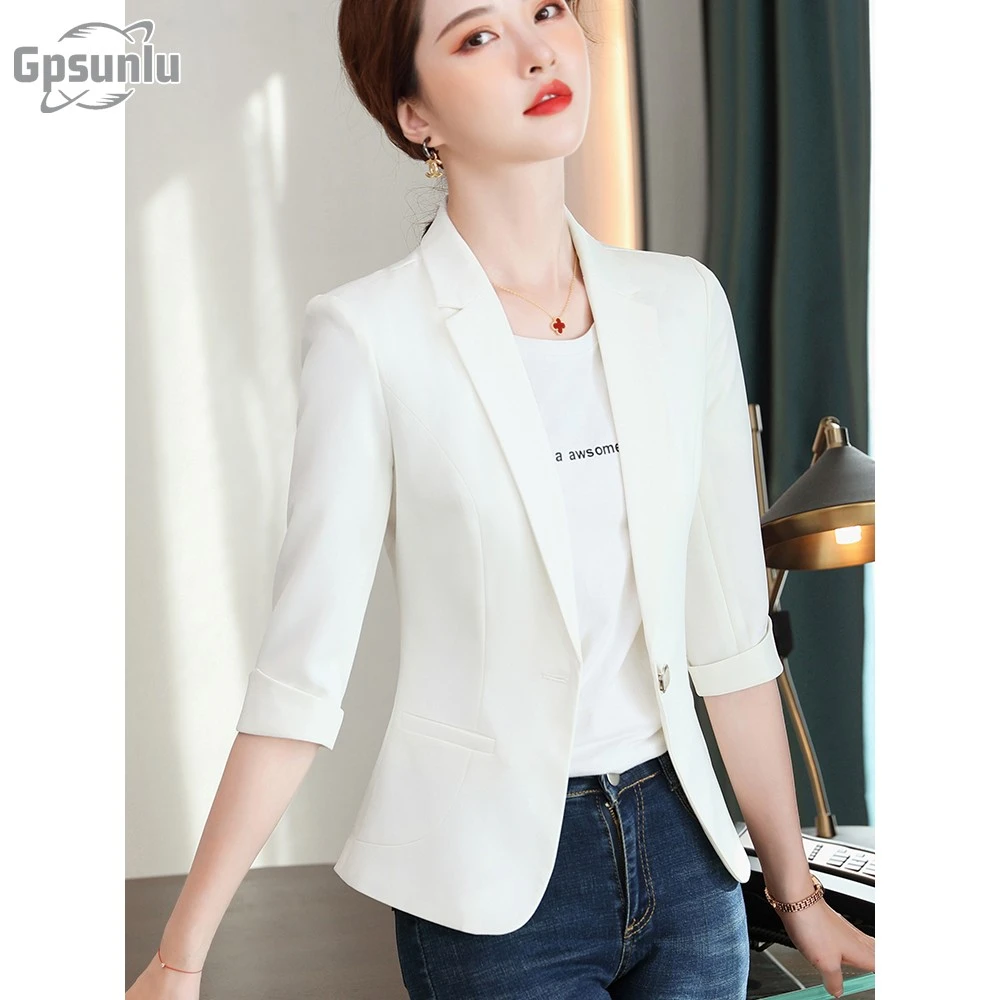 gpsunlu小西装外套女新款连衣裙夏百搭薄秋季女士小香风西装套裙