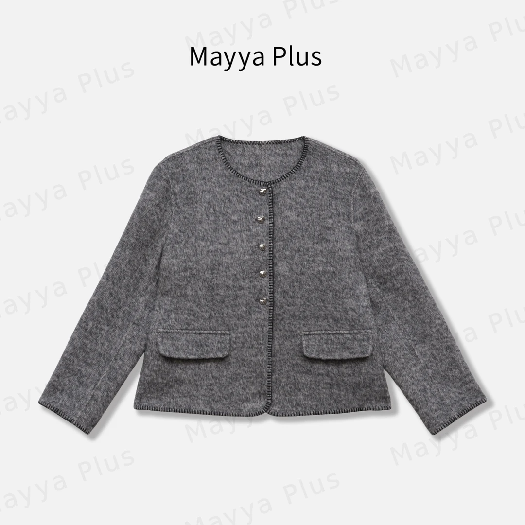 【精英法则】Mayya Plus麦芽定制气质毛茸茸双面呢外套32547985