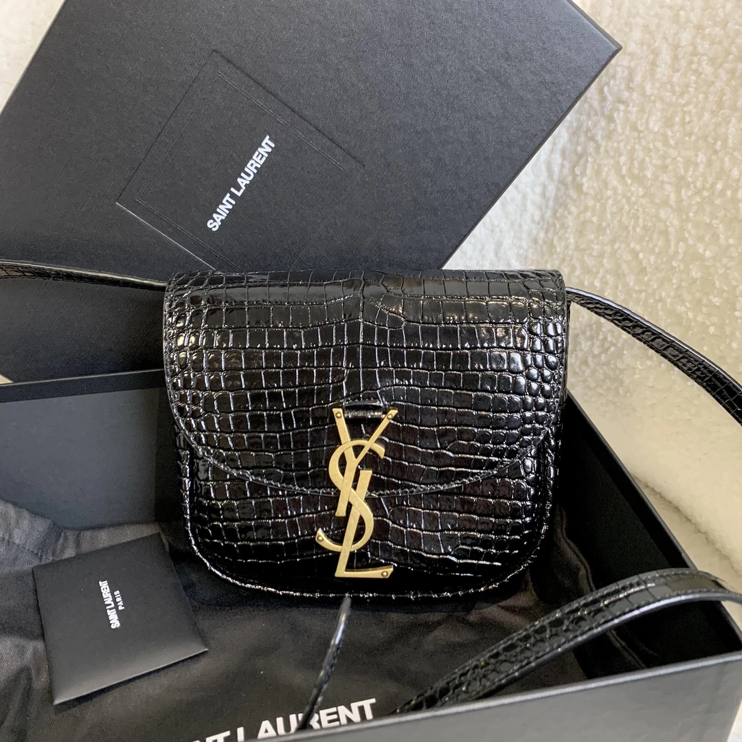 99新 YSL/圣罗兰 壹臻/kaia黑金马鞍包小号/74185698