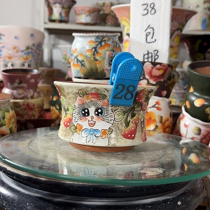 满38包邮 景德镇幸运花盆