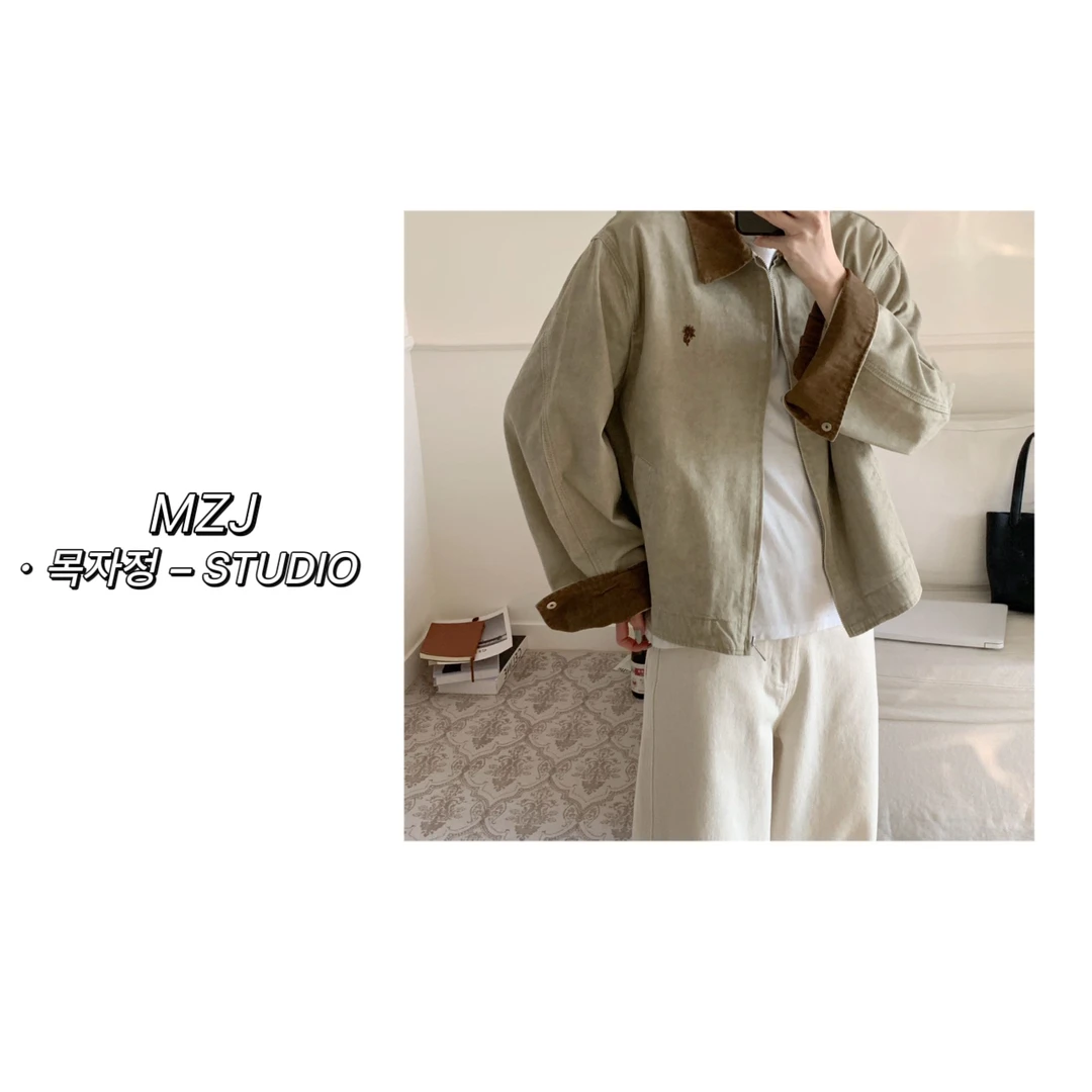 무지징-「巴恩风」韩国单！贝尼斯岛屿简约工装外套-88007B