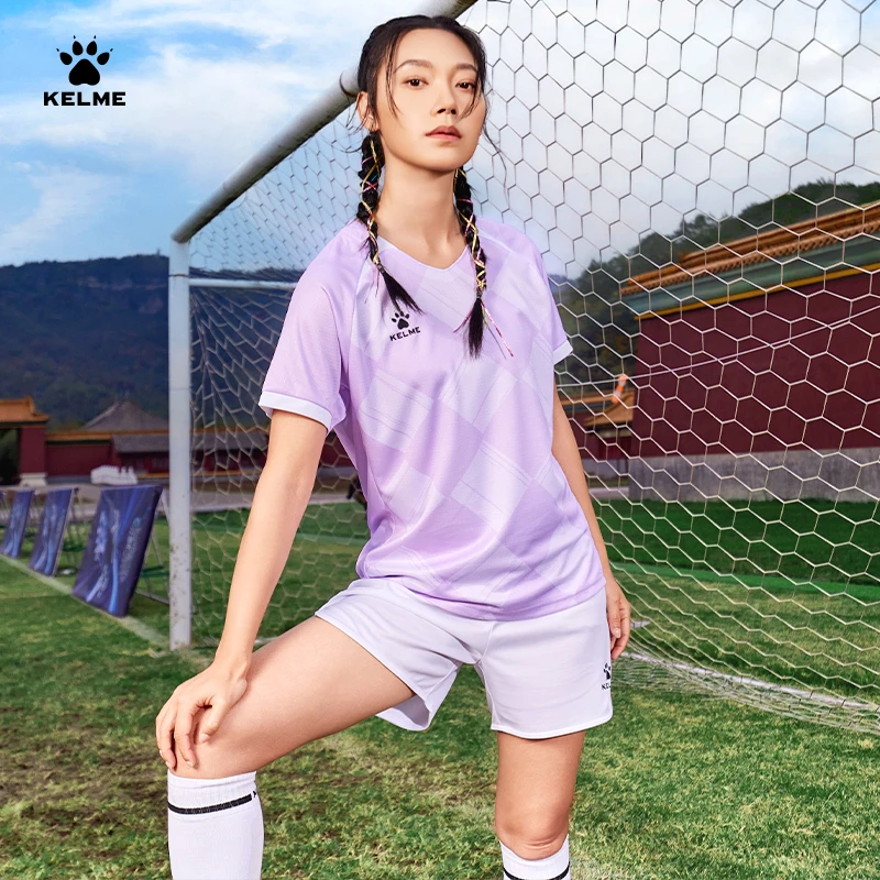 卡尔美精选流光风足球服定制训练服女款比赛短袖套装官方队服球衣