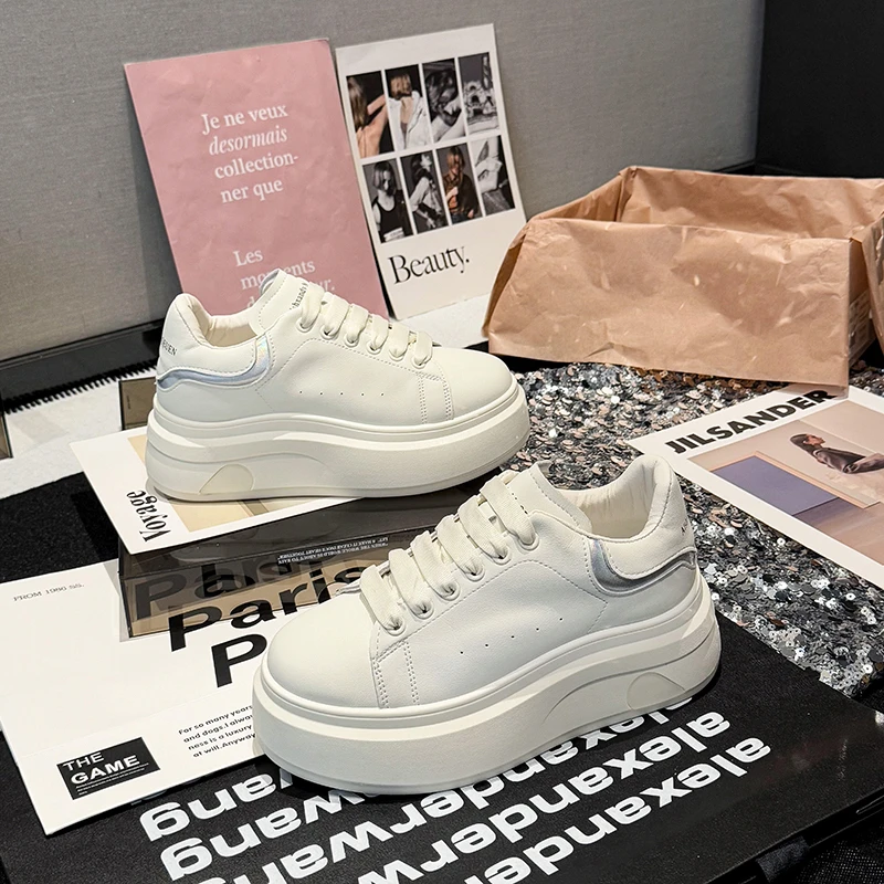 【K01】白桃心 昆昆鞋 大头厚底板鞋女韩版休闲百搭款