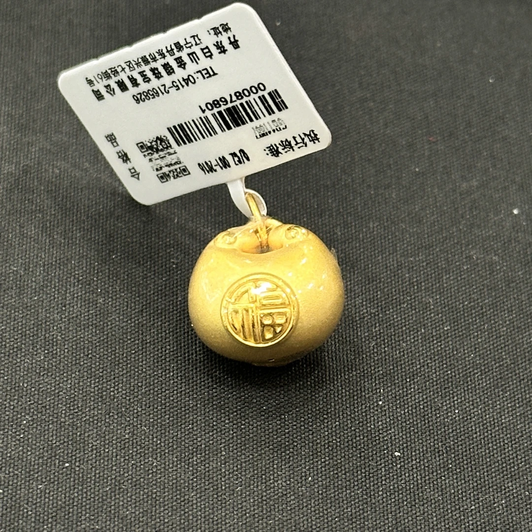 足金工艺3D硬金胖福吊坠时尚百搭