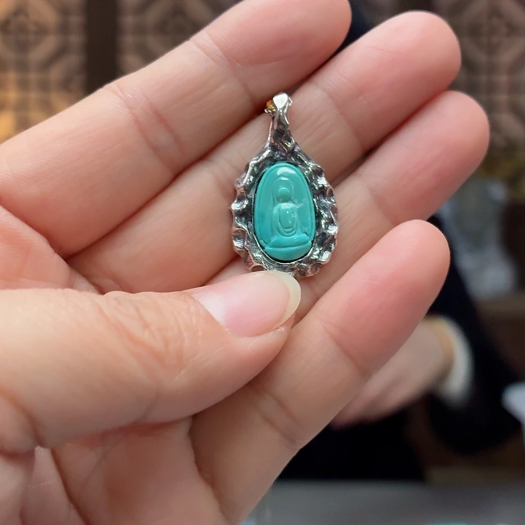 银S925镶嵌绿松石珠宝奇石