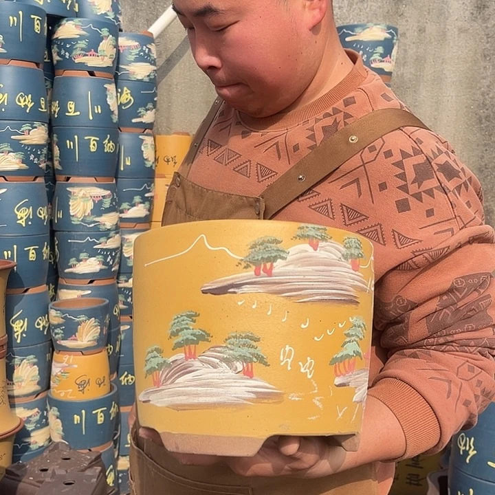 紫砂紫砂花盆盆栽