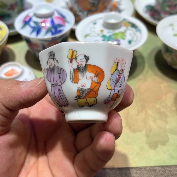 纯手绘精品盖碗杯