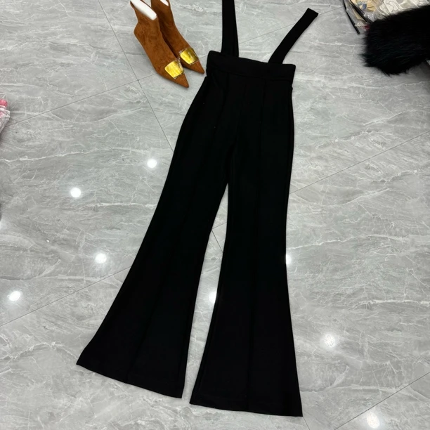 【相老板】精选新品-8396-高品质背带显瘦喇叭裤