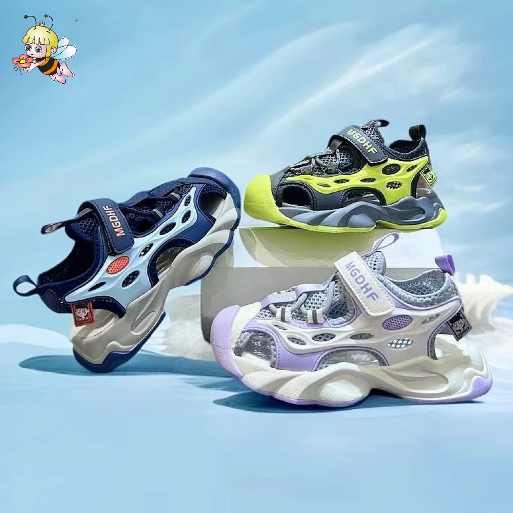 MGDHF儿童夏季包头凉鞋运动沙滩防滑男女童休闲软底户外凉鞋9922