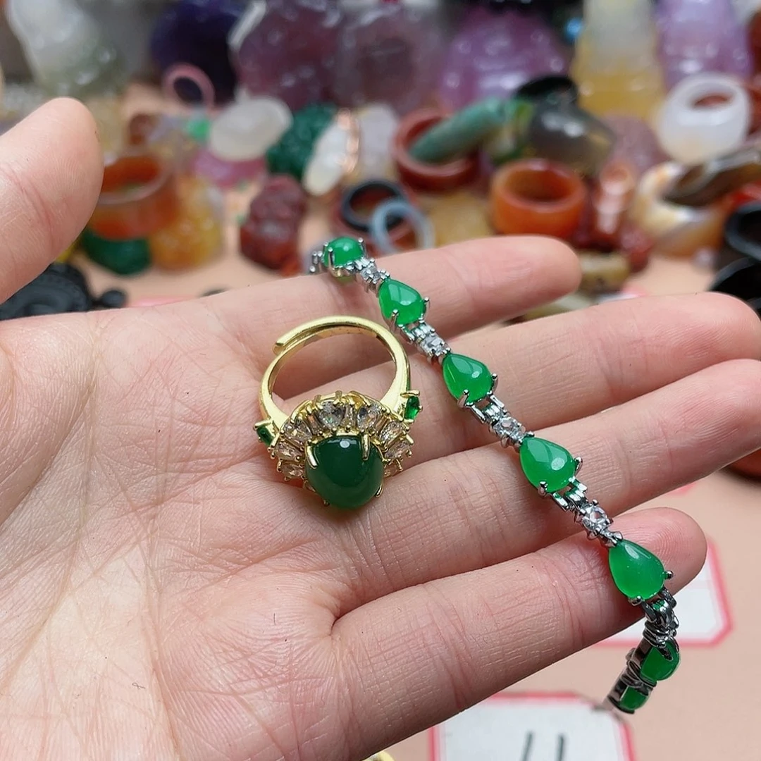 玛瑙/玉髓颈饰合金风*?