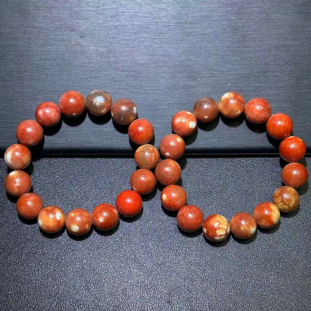 面面来财珠宝q-S8129-红梅鸡桖玛瑙玉手串-多样性发其一