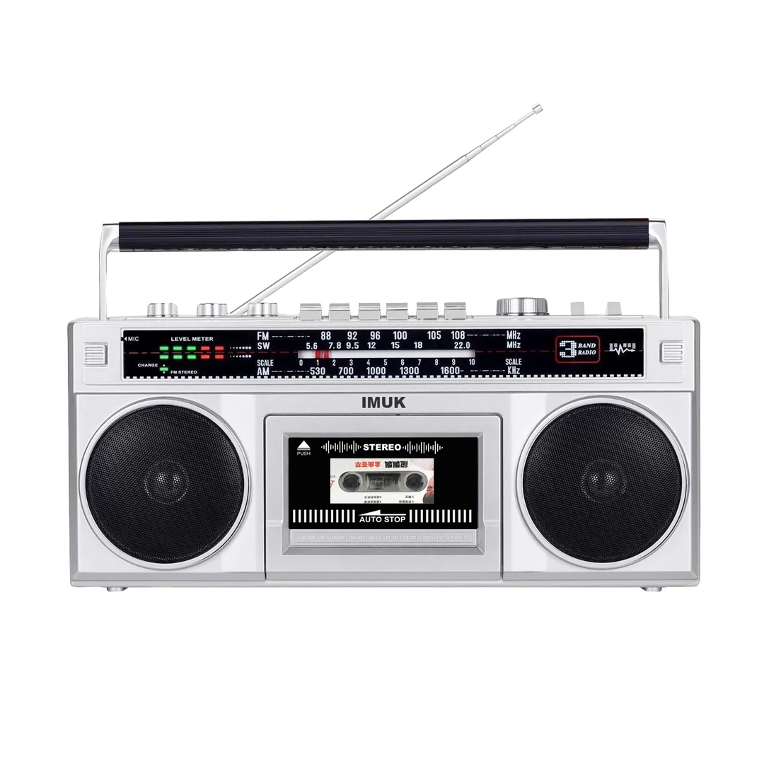 IMUK全新复古款双声道立体声磁带机录音机U盘蓝牙音响FM收音机