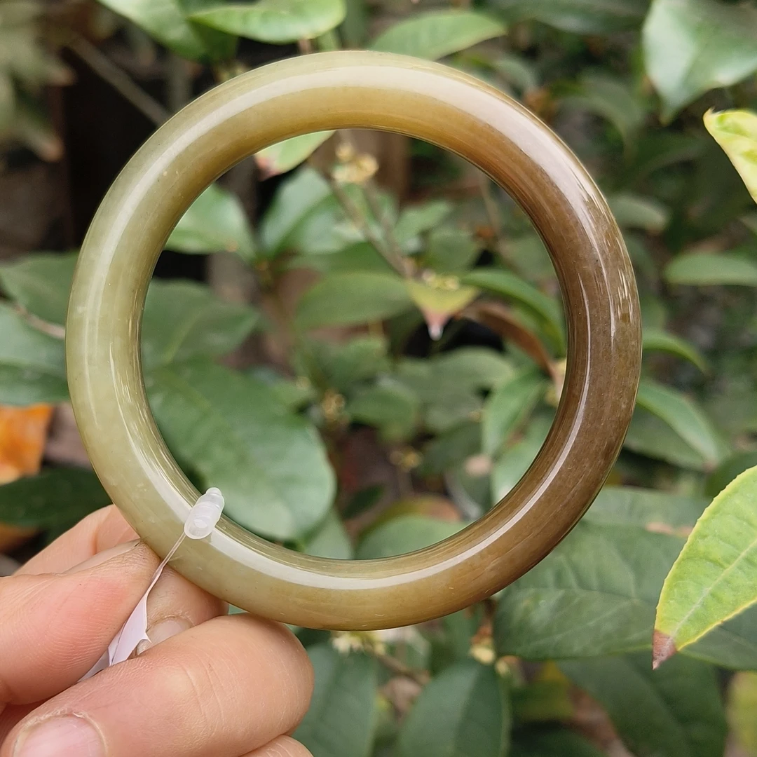 和田玉糖玉双色手镯59圈口