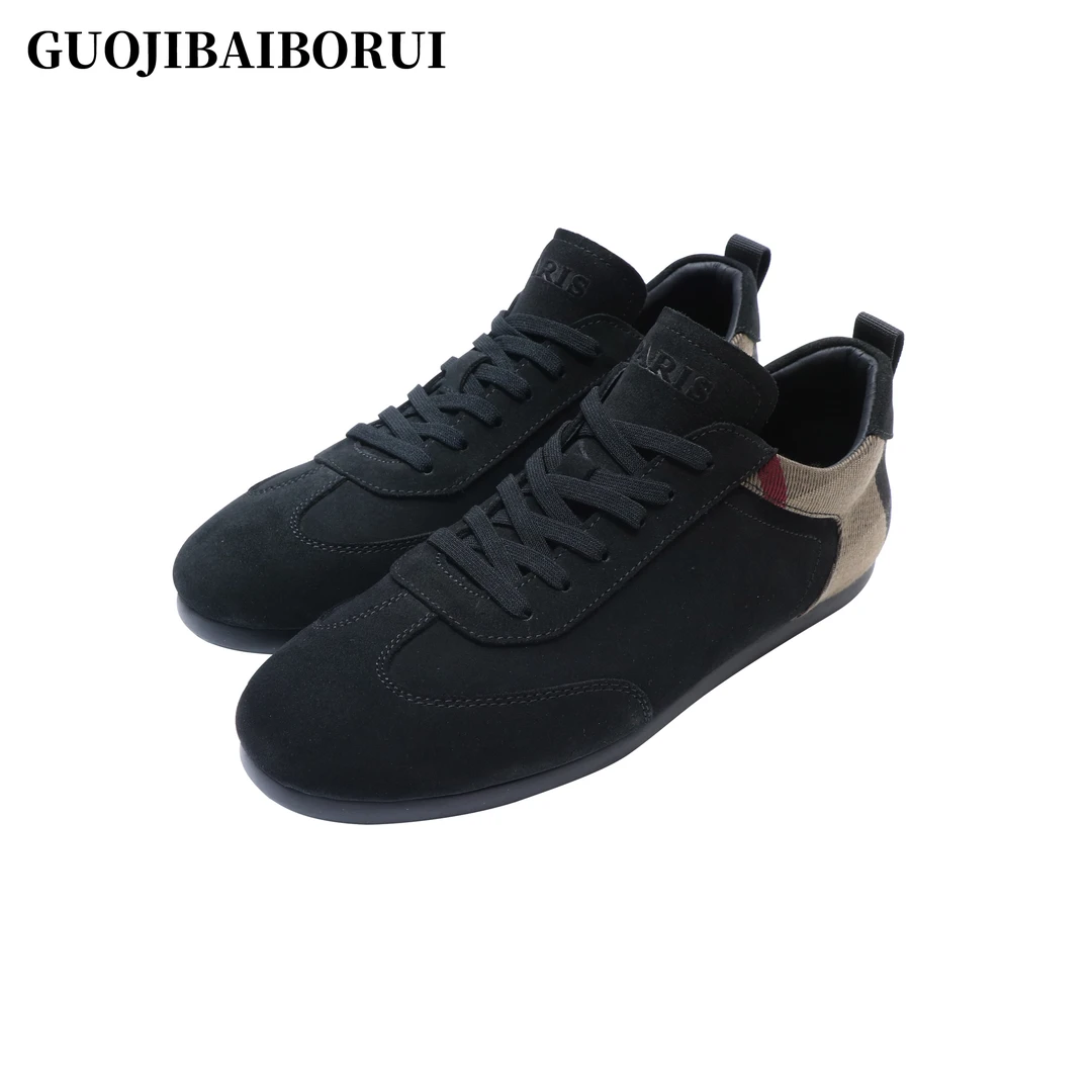 男士休闲皮鞋2025夏季新款舒适软底真皮透气时尚男鞋潮流百搭板鞋