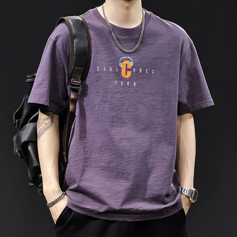 MR.MUDI/穆迪先生美式潮牌短袖t恤男士夏季新款大码高端简约重磅