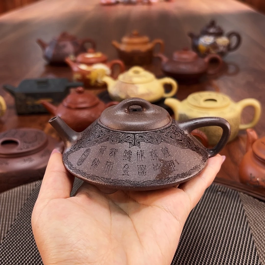 五***马紫砂茶壶龙纹合瓢
